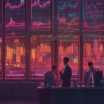 stock digital chart - neon - bangadarpan