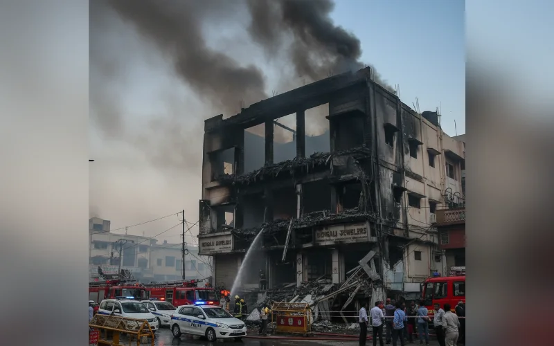 fire accident Rajkot Bengali jeweler